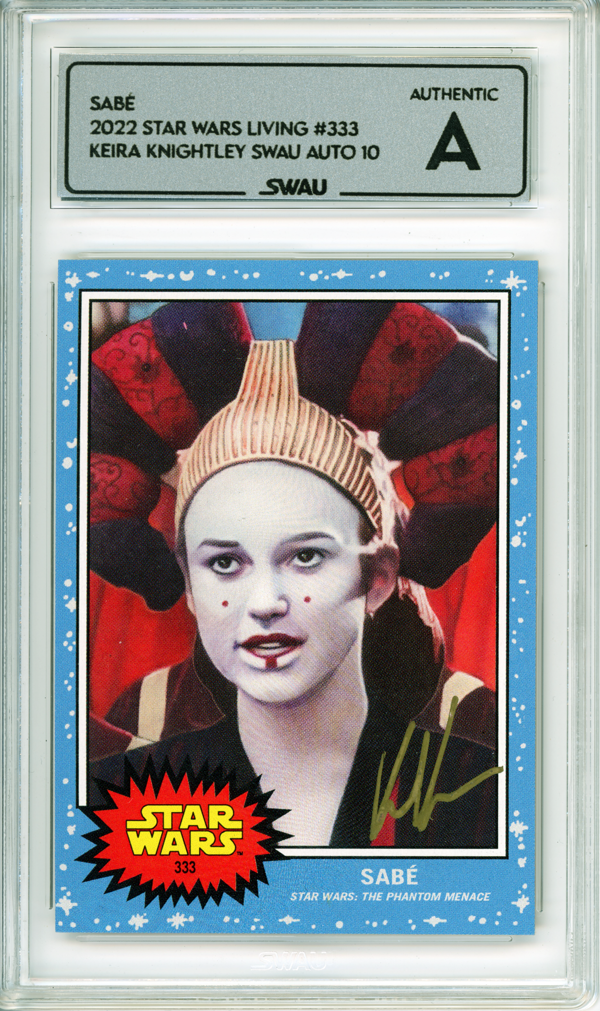 Keira Knightley Signed Trading Card - SWAU Authenticated & Encapsulated