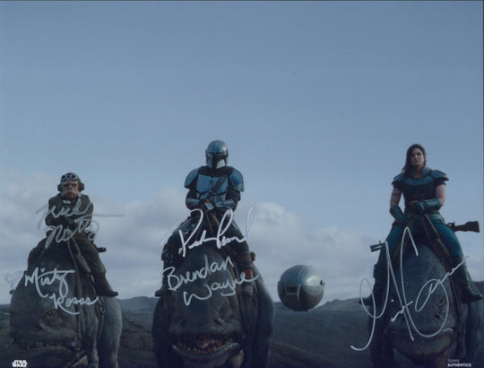 Pedro Pascal, Brendan Wayne, Gina Carano, Misty Rosas, & Nick Nolte Signed 11x14 Photo - SWAU Authenticated